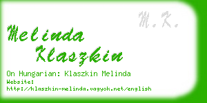 melinda klaszkin business card